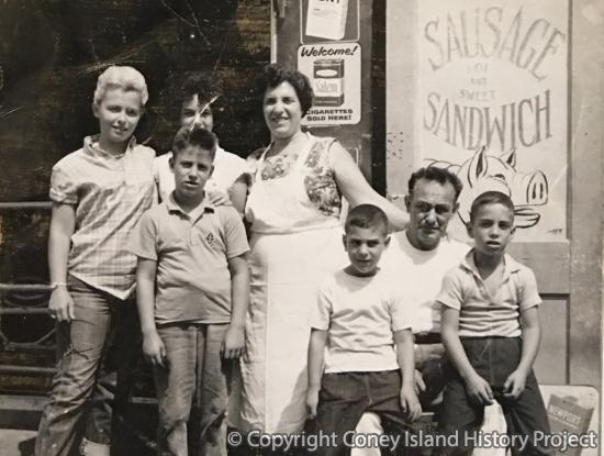 Dorothy and Al Smaldone, left, Tina and Jimmy, rear, Vinny and Tommy Smaldone, seated, Joyce, in back, worked at spook house next door.