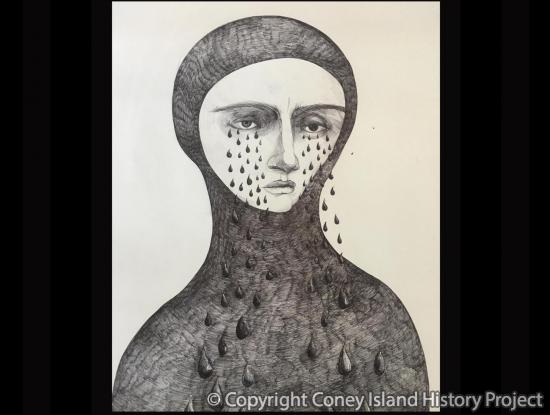 Sweat of the Soul, Ink on paper, 18 x 24", 2020. Photo courtesy of Alisa Minyukova.