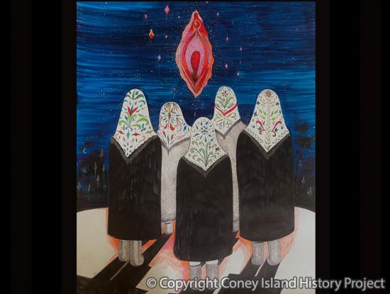 The Coming, Ink on paper, 18 x 24", 2020. Photo courtesy of Alisa Minyukova.