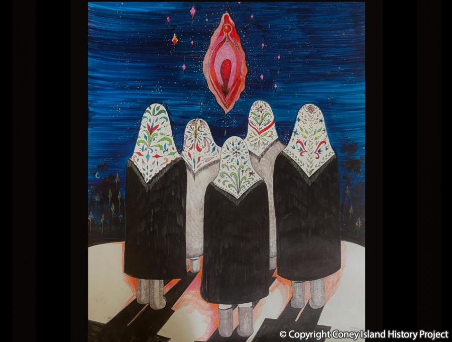 The Coming, Ink on paper, 18 x 24", 2020. Photo courtesy of Alisa Minyukova.