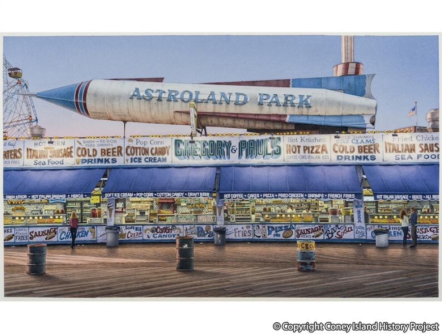 Astroland. Watercolor over graphite on paper, 2008-13. © Frederick Brosen via frederickbrosen.com