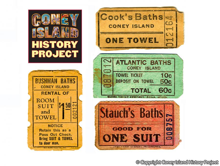 Bathhouse tickets. Coney Island History Project Collection.