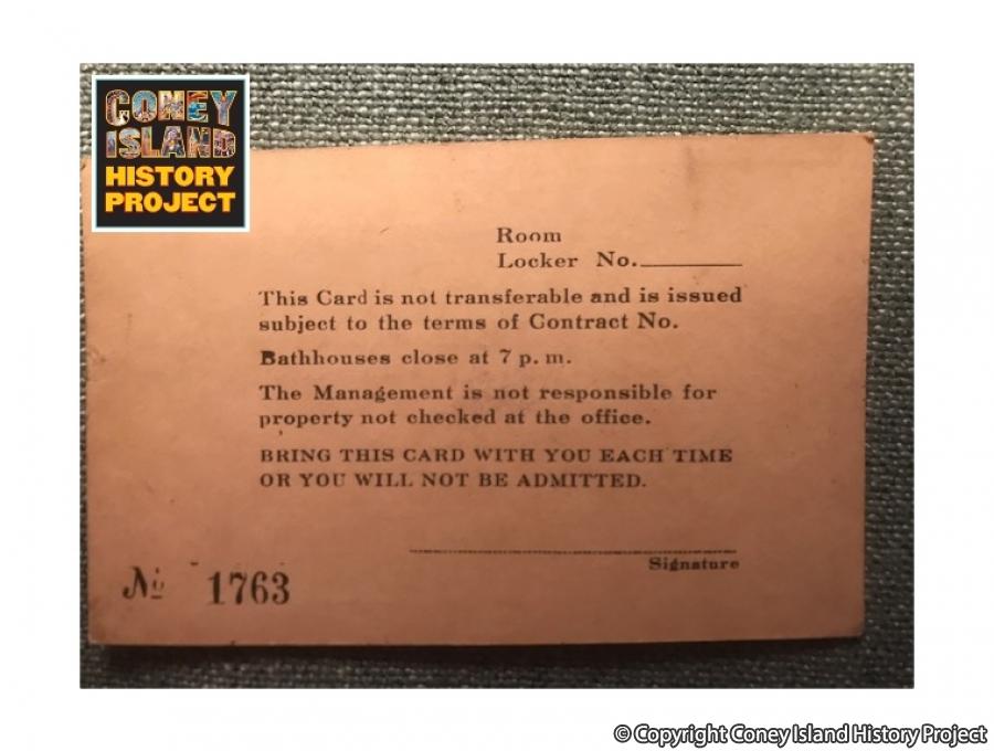 Stauch's Baths Season Card. Coney Island History Project Collection.