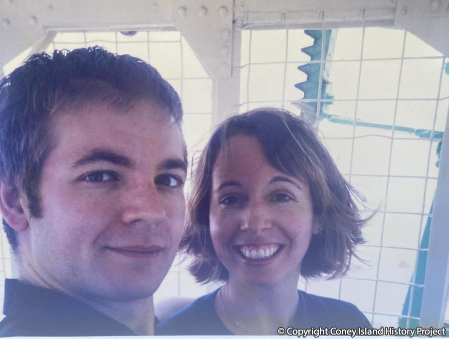 Tara and Nicky getting engaged on the Wonder Wheel. Courtesy of Tara Altebrando