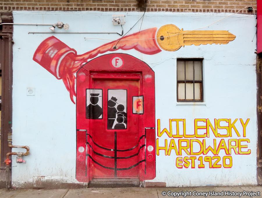 Wilensky's mural. Wilensky Hardware, Est. 1920. Photo © Charles Denson.